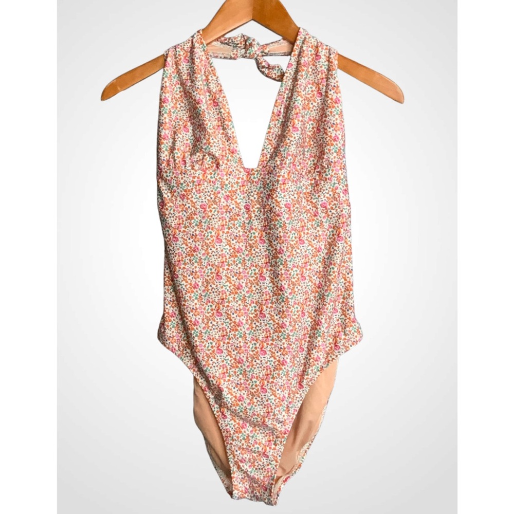 J. Crew Floral Print Halter One Piece Swimsuit Size 10